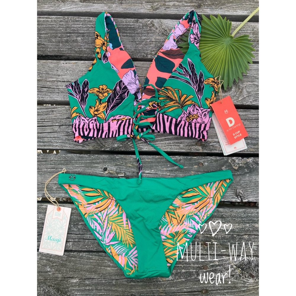 MAAJI Set - D Cup Allure 4-Way Bikini Top and Flirt Signature Bottom - S - Picture 9 of 16